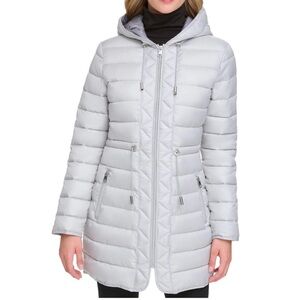 Kenneth Cole New York Puffer Jacket grey Down Filled SZ L